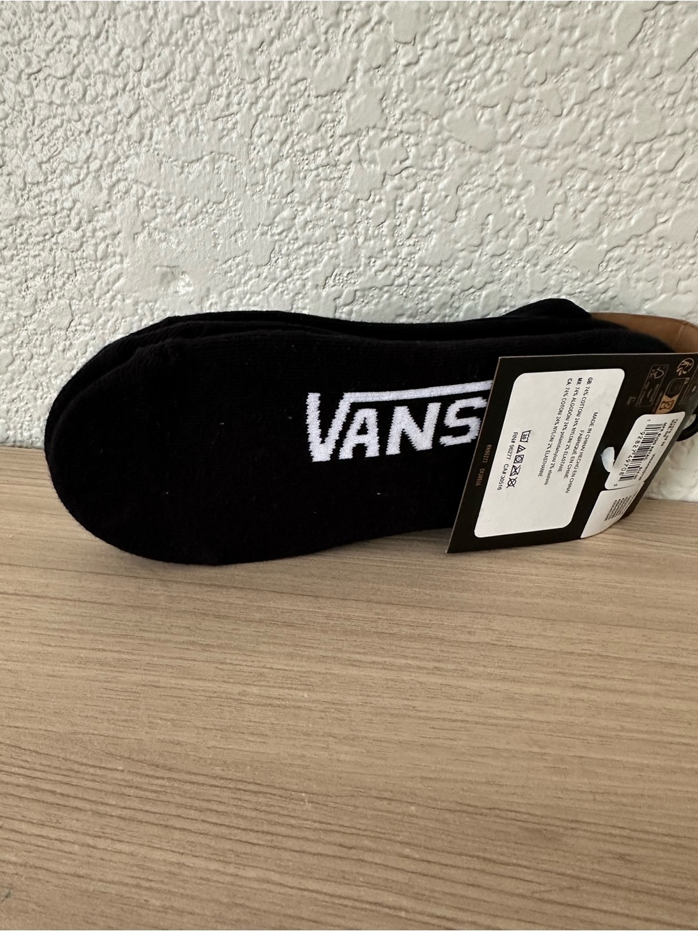 Vans Black No-Show Socks with White Checkerboard and Logo 3 pairs - Picture 4 of 5